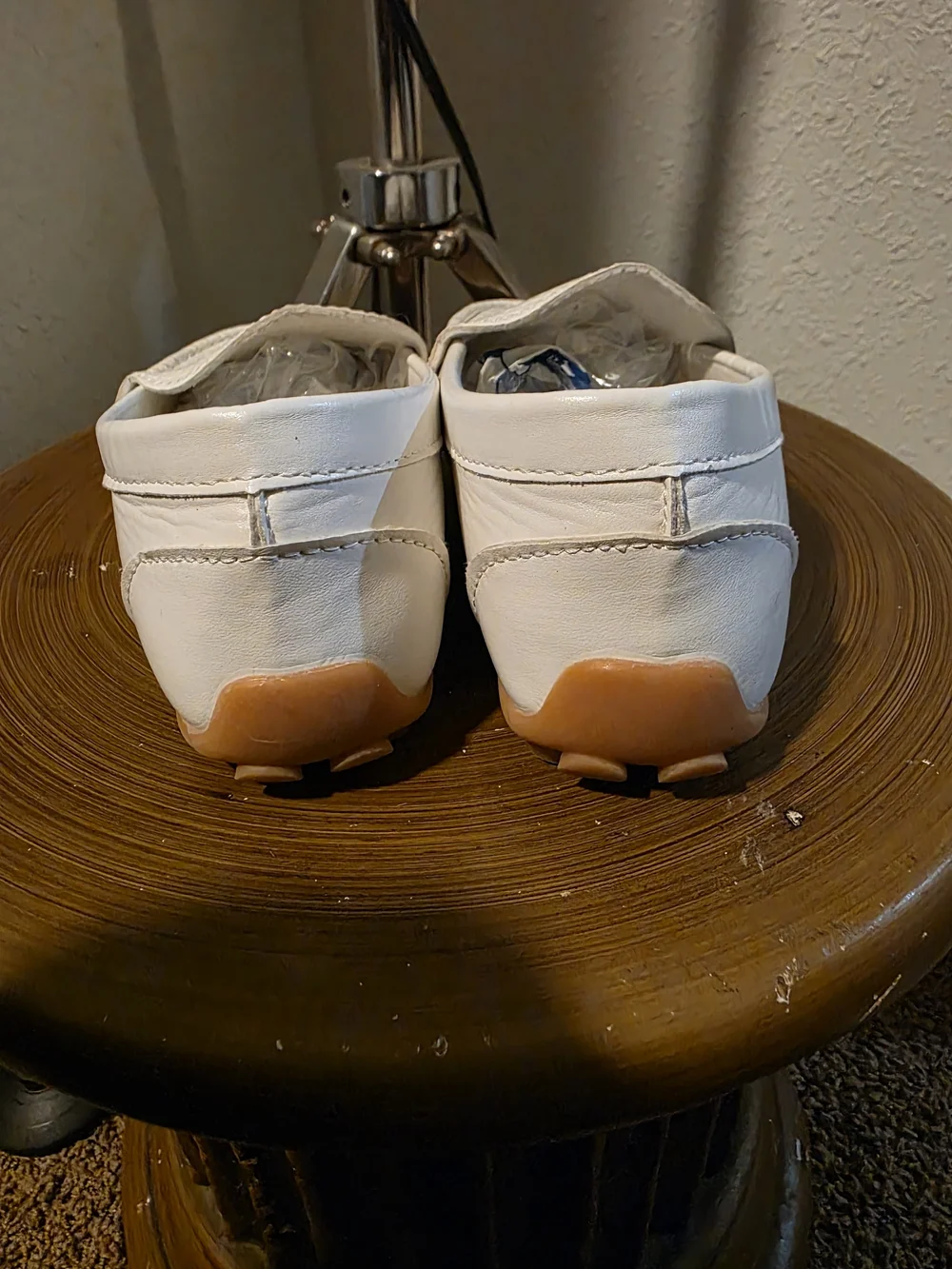 White Slip-On Loafers - Textured Upper